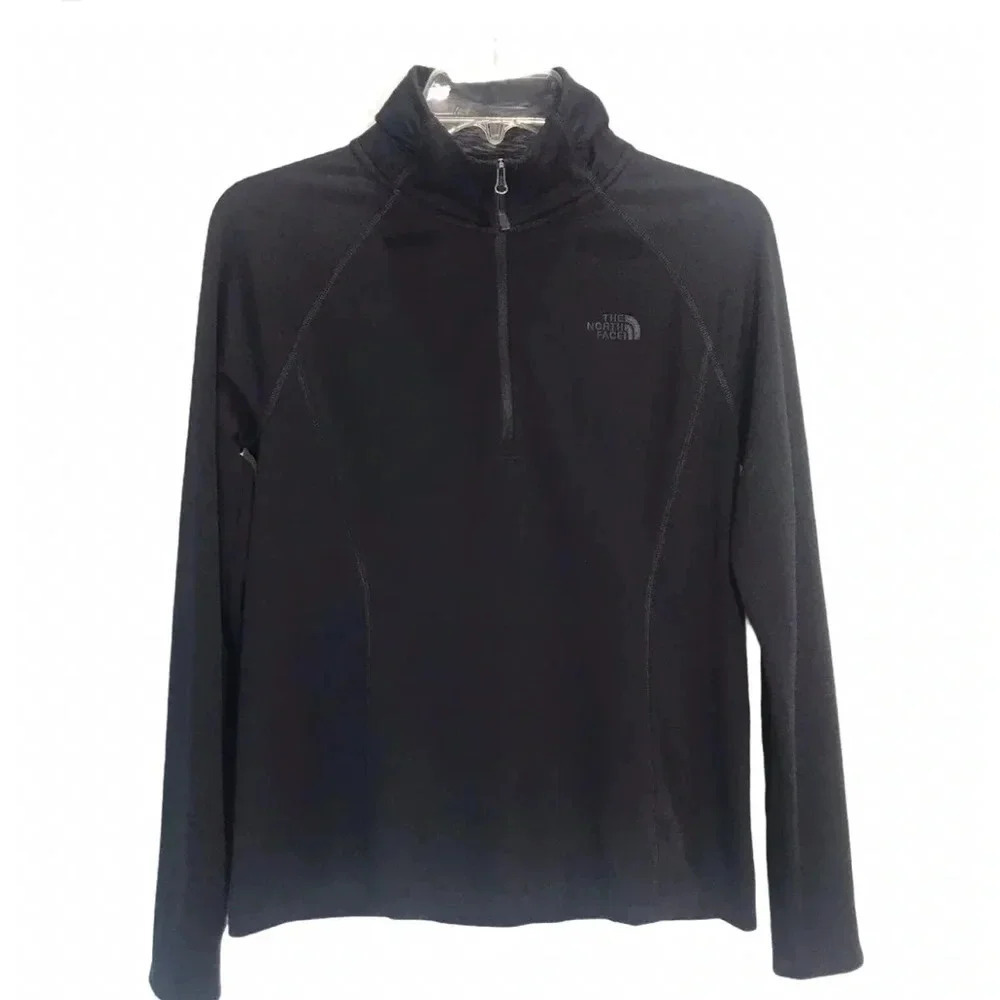 North Face Quarter Zip pullover size medium black athletic